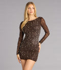 Lori Embellished Mesh Mini Dress