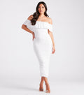 Julia Formal Faux Pearl Off-The-Shoulder Dress