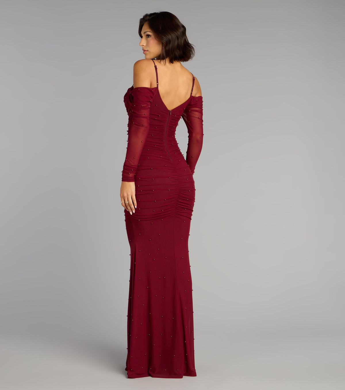 Lindsey Pearl Cold Shoulder Mermaid Formal Dress