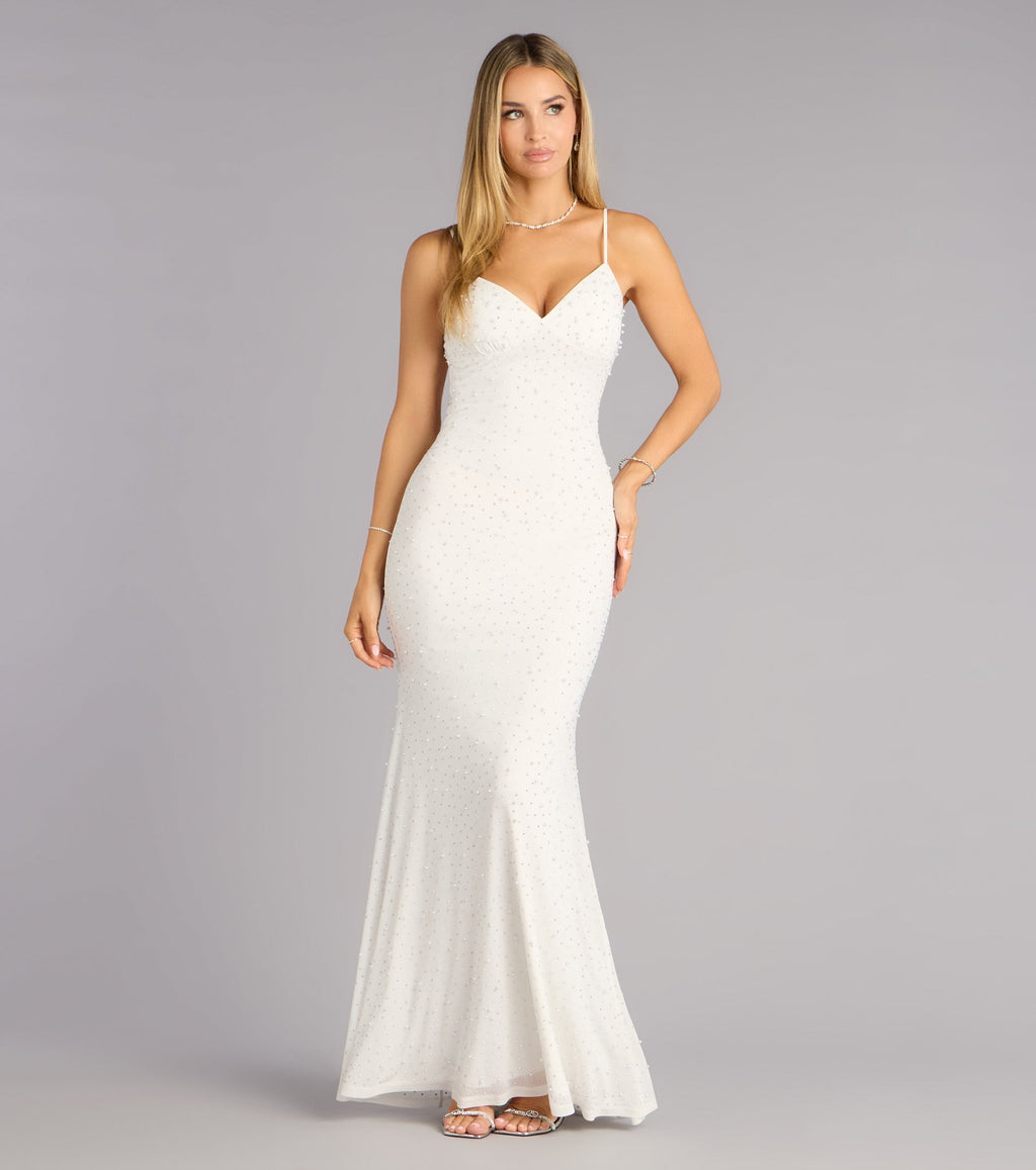 Anisa Pearl Rhinestone Mermaid Formal Dress
