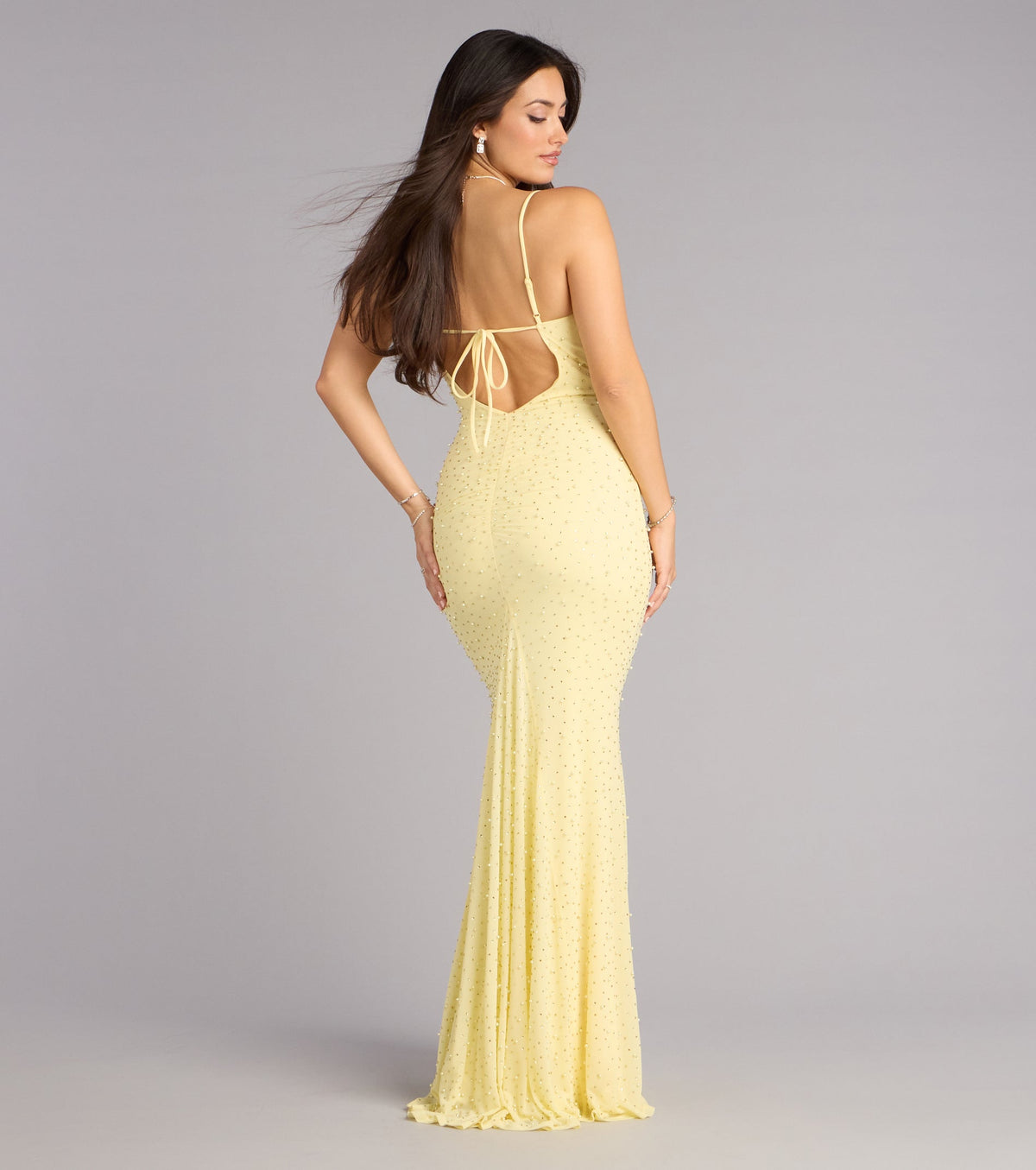 Anisa Pearl Rhinestone Mermaid Formal Dress