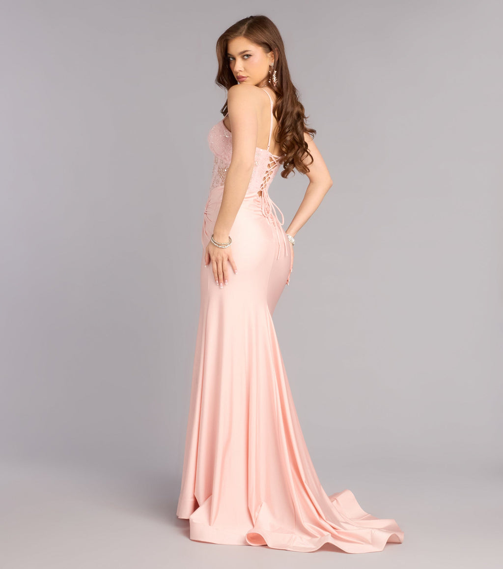 Elodie Sequin Beaded Corset Mermaid Dress