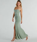 Mellie Faux Pearl Mesh Mermaid Long Formal Dress