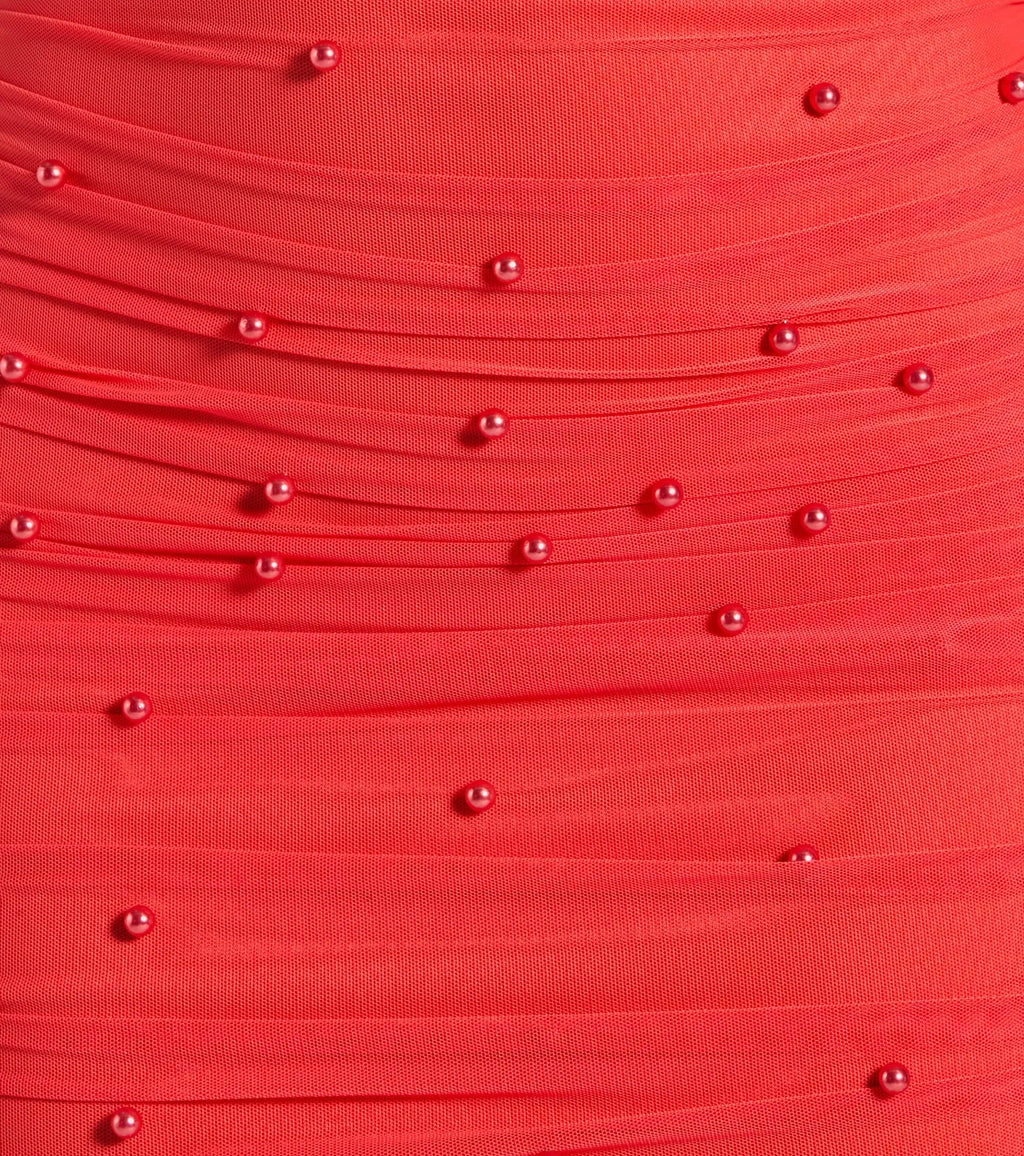 Enhance Your Chic Strapless Faux Pearl Mini Dress
