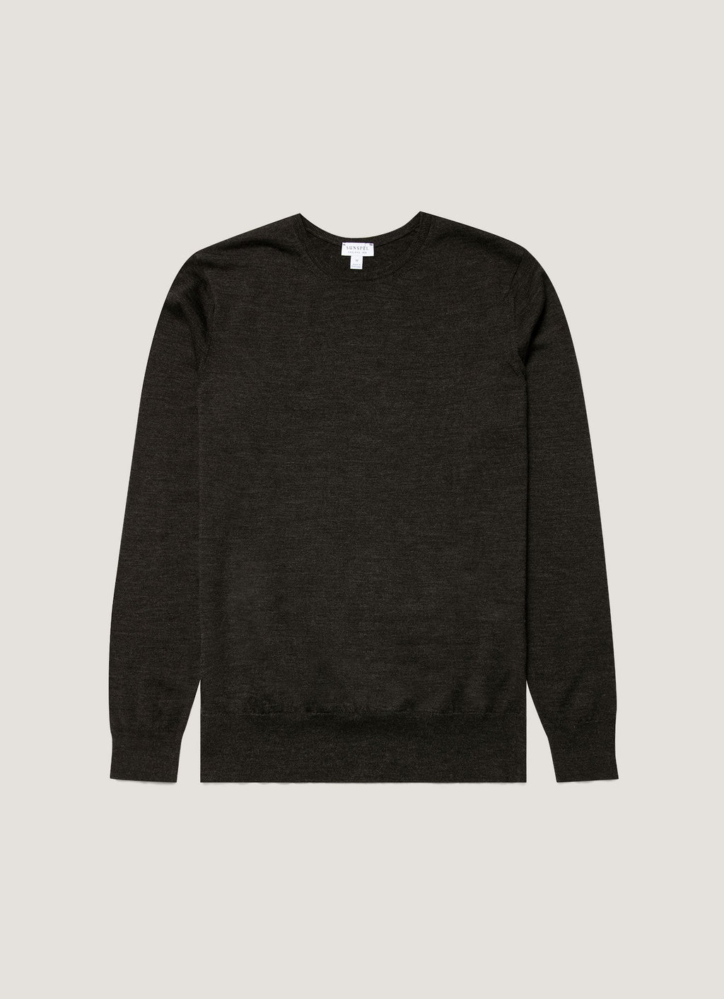 Men's Extra-Fine Merino Jumper in Charcoal Melange