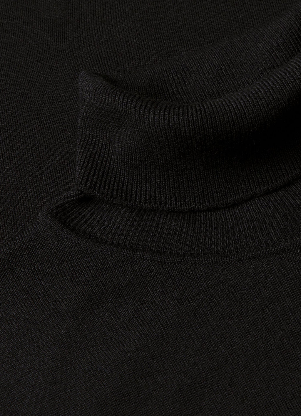 Men's Extra-Fine Merino Roll Neck Jumper in Black