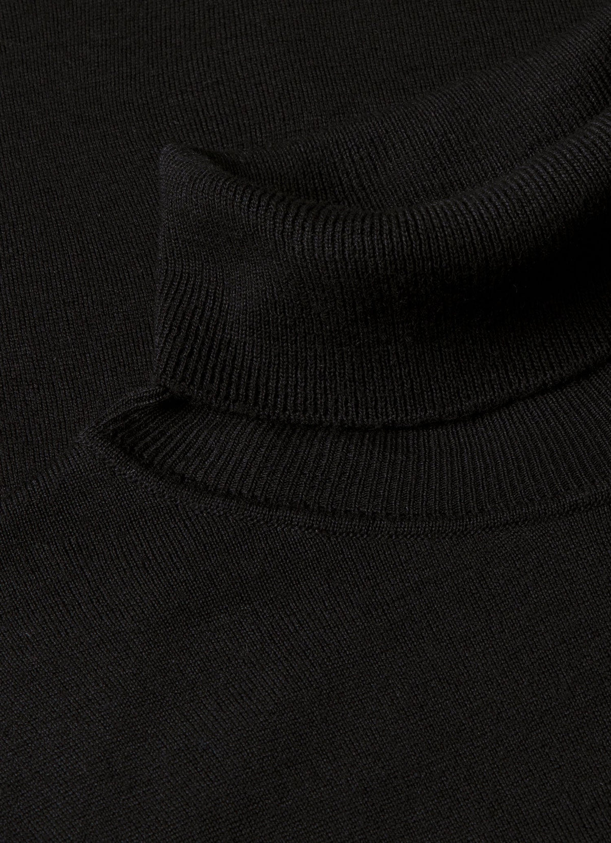 Men's Extra-Fine Merino Roll Neck Jumper in Black