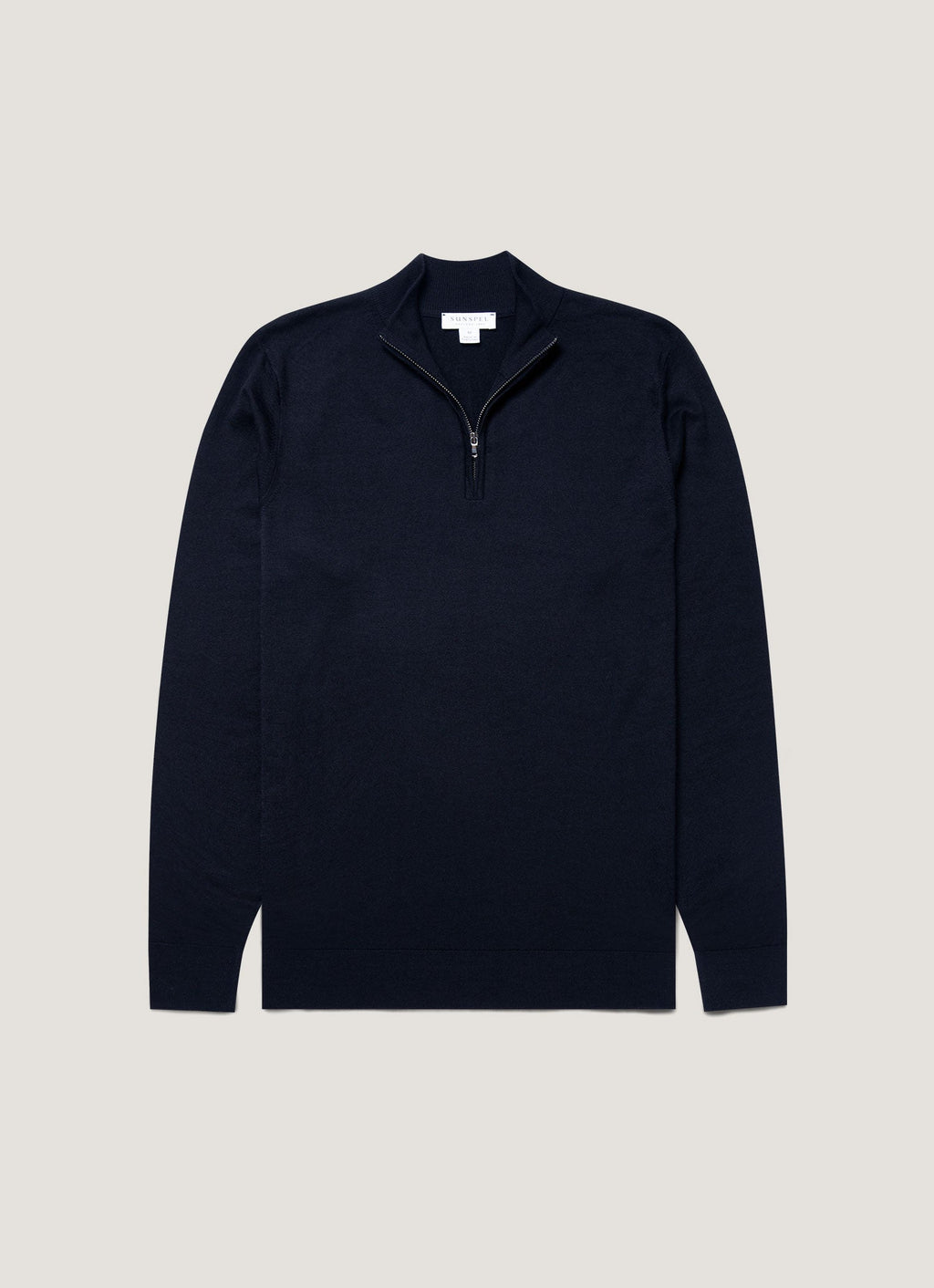 Men's Extra-Fine Merino Half Zip Jumper in Light Navy