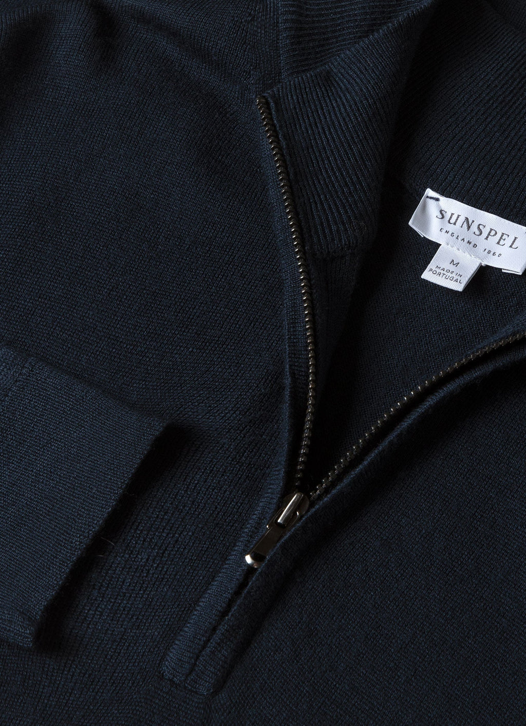 Men's Extra-Fine Merino Half Zip Jumper in Light Navy
