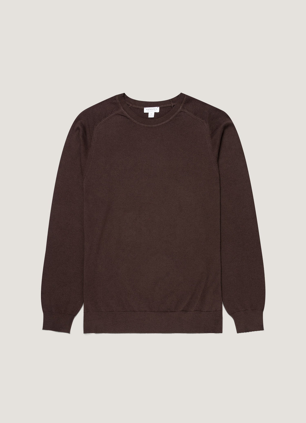 Men's Sea Island Cashmere Crew Neck Jumper in Dark Chocolate
