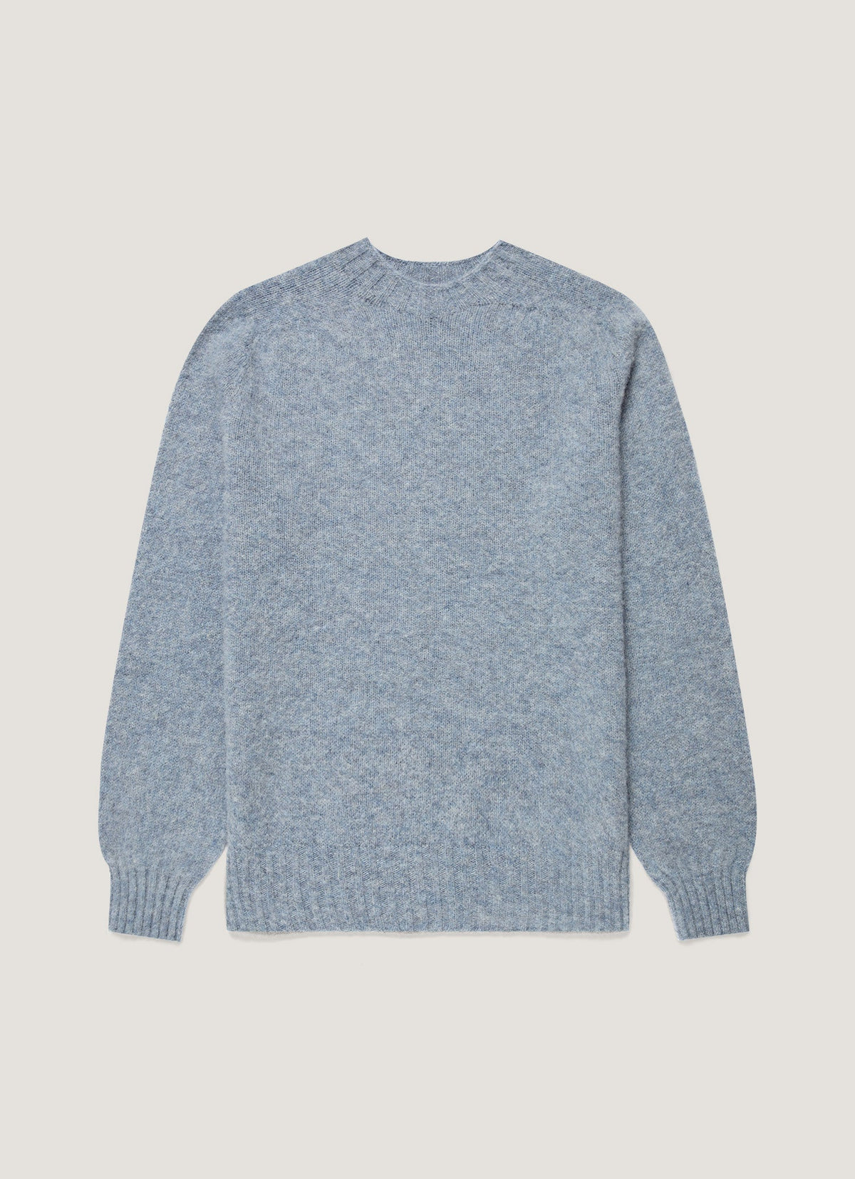 Men's Shetland Crew Neck Jumper in Powder Blue